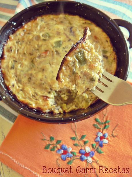 Budín de zapallitos y hongos