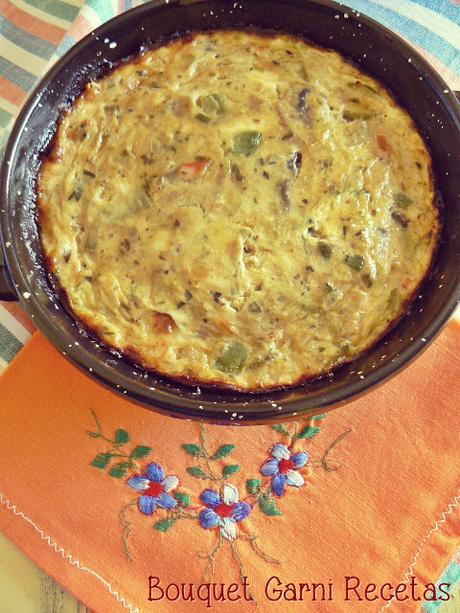 Budín de zapallitos y hongos Budín de zapallitos y hongos