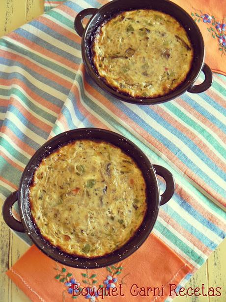 Budín de zapallitos y hongos Budín de zapallitos y hongos