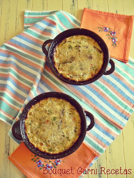 Budín de zapallitos y hongos Budín de zapallitos y hongos