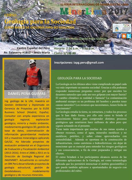 Cursos #MinerLima2017 GEOLOGIA PARA LA SOCIEDAD