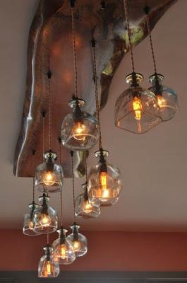 Lámpara botella vidrio DIY lámparas