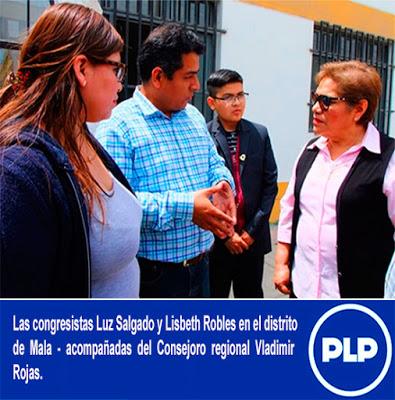 CONGRESISTAS LUZ SALGADO Y LISBETH ROBLES VISITAN DISTRITO DE MALA…