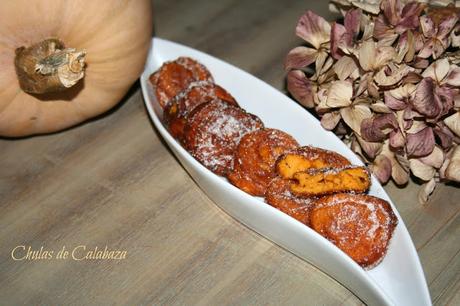 chulas de calabaza, chulas, buñuelos, buñuelos de calabaza