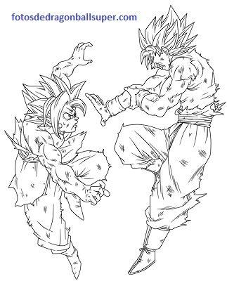 Goku en 4 dibujos para pintar de dragon ball super sin color - Paperblog