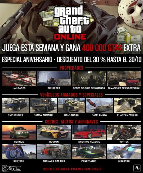 GTA Online celebra sus 4 años y Halloween