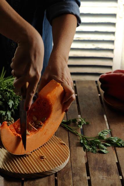 Crema de calabaza. jengibre y tomillo, recetas de otoño