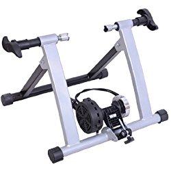 Rodillo Entrenamiento Bicicleta 5 Niveles de Resistencia por cable Cicloentrenador Acero Bici color Plata