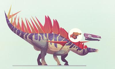 Dinosaurios en Lonely Planet por James Gilleard