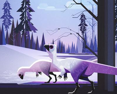 Dinosaurios en Lonely Planet por James Gilleard