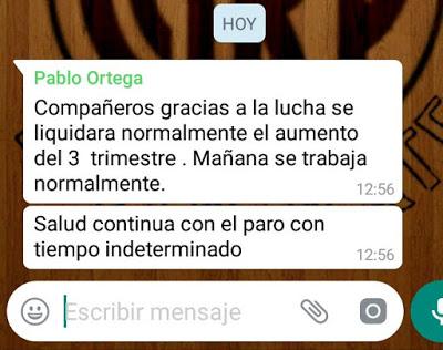 Pablo Ortega de ATE envia un mensaje a los agremiados en Piedra del Aguila