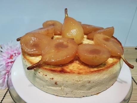 Chifón de requesón con peras caramelizadas ricotta-chifon-cake, chifon-de-requeson-con-peras-caramelizadas