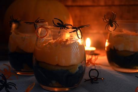 Tiramisú de Halloween de cacao y mandarina