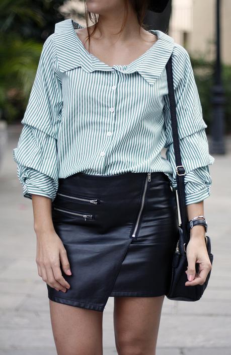 Camisa verde de rayas