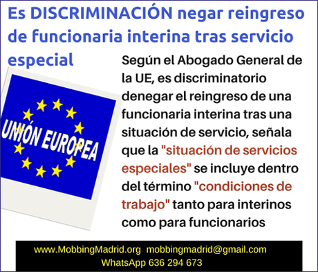 Es Discriminación negar reingreso de funcionaria interina tras servicio especial