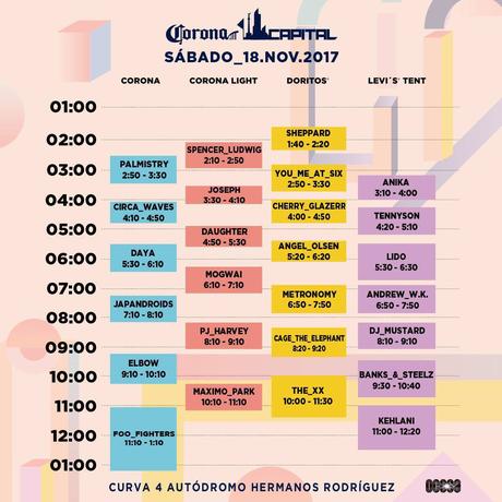 Corona Capital 2017 Corona Capital Horarios Sábado