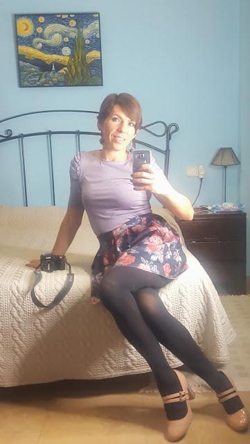 outfit falda de flores