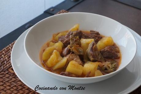 Guiso de ternera con patatas y alcachofas