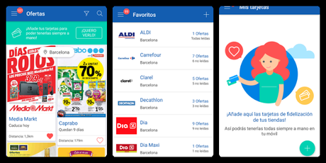 interfaz de la app de ofertia