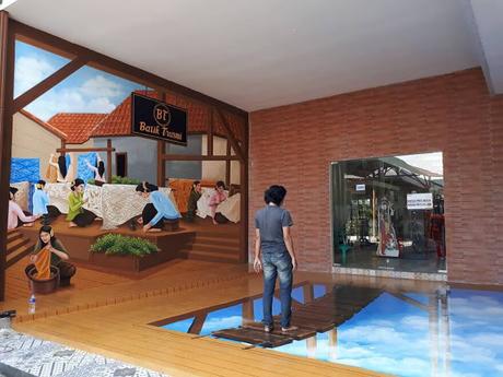 Arte 3D un puente pintado sobre las nubes