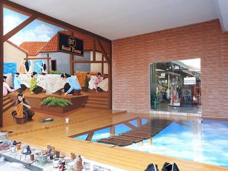 Arte 3D un puente pintado sobre las nubes