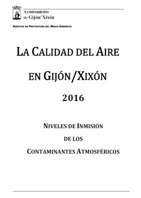 Informe sobre la Calidad del Aire en Gijón durante 2016