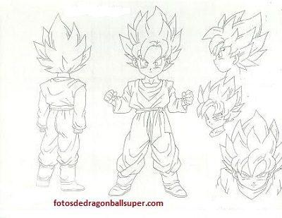 imagenes faciles para dibujar de dragon ball z goten