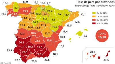 El mapa del paro en España: las peores y mejores provincias para encontrar trabajo