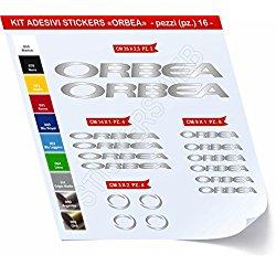 Orbea_Kit 1 - Juego de adhesivos para bicicleta, 16 unidades, diferentes colores - Cód.: 0466, Argento cod. 090