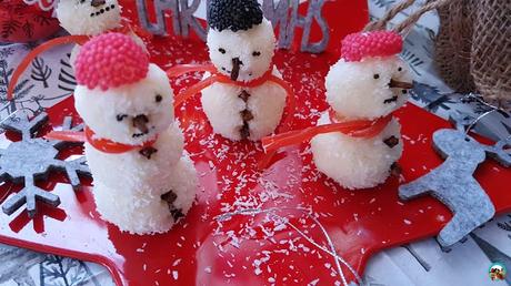 Muñecos de nieve de coco Muñecos de nieve de coco