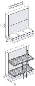 Verdades y falsedades sobre las camas abatibles BANQUETA EN VERSIÓN LITERA (Versiones en 35 y 45 cm de Fondo)