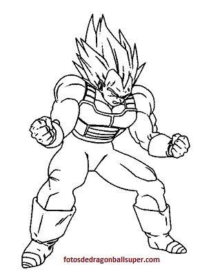 dibujos para colorear de dragon ball z de vegeta super