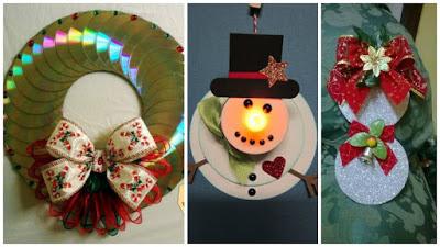 15 Hermosos adornos navideños realizados con cds reciclados adornos-navideños-reciclando-cds