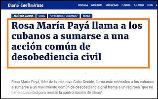 Rosa María Payá llama a la desobediencia civil Rosa María Payá llama a la desobediencia civil
