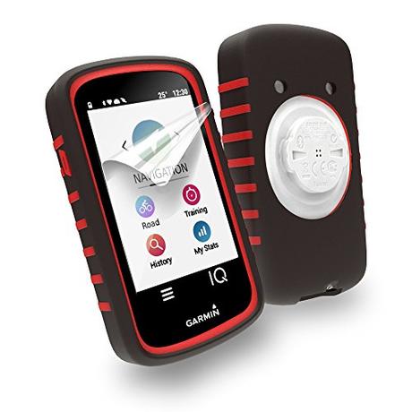 Tuff-Luv Silicone Twin Dual layer Double Protective Skin Case for Garmin Edge 1030 - Black / Red
