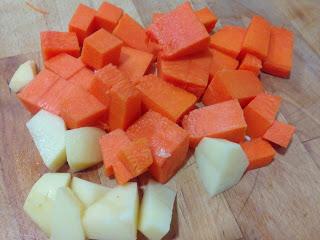 CREMA DE CALABAZA, PATATA Y PUERROS