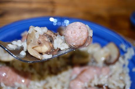 ARROZ CON SETAS Y SALCHICHAS arroz con setas y salchichas, recetas con arroz, recetas con arroz integral, recetas con salchichas, recetas con setas, arroz recetas, setas recetas, salchichas recetas, arroz integral recetas, recetas, las delicias de mayte,