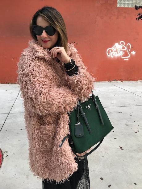 Pink flurry coat