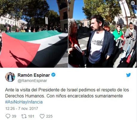 Vergonzoso recibimiento del partido radical bolivariano “Podemos” a la visita del presidente de Israel a España.