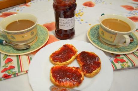 Mermelada de caquis y  naranja con jengibre y ron