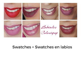 Siete labiales Colourpop: Swatches y swatches en labios Portada