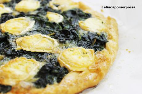 HOJALDRE DE ESPINACAS Y QUESO RULO DE CABRA (horno) HOJALDRE DE ESPINACAS Y QUESO RULO DE CABRA (horno)