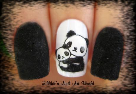 Pandas peluchito con Velvet negro y Brillo Ajedrez de Masglo