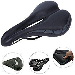 Sillines de Bicicleta TOSOAR® MTB Carretera Antiprostático Asiento Ciclismo de Gel Cómodo Acolchado de Espuma de Memoria con Bici de Montana Regalo Funda Impermeable (negro)