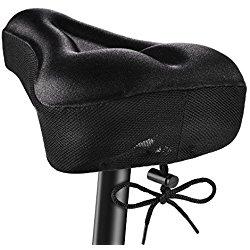 Funda Sillin Bicicleta Gel Comodo, OMorc Acolchada e Impermeable Sillin Gel para la Bici, Tiener Cinta que se Ajusta la Distancia y la Aprieta(No Apto para Bicis Estaticas)