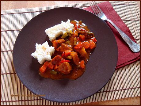 Cerdo al curry con arroz frito 2