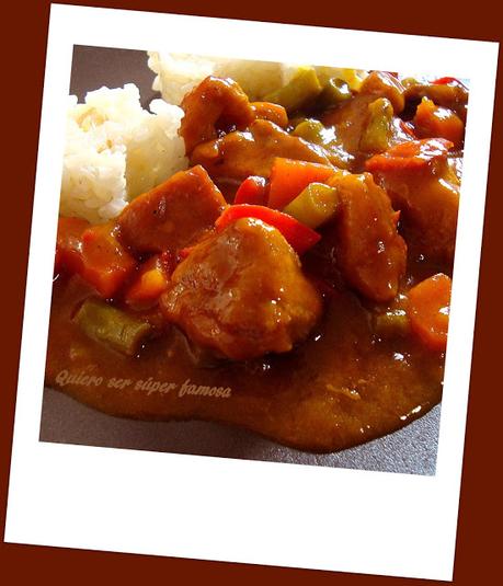 Cerdo al curry con arroz frito 2