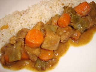 Cerdo al curry con arroz frito 2