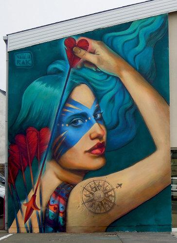 Rostros de mujeres y colores - Natalia Rak Street Art