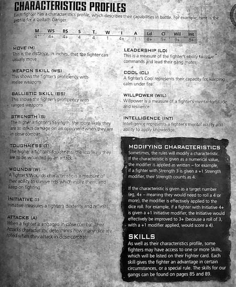 Dos hojas del reglamento de Necromunda de muestra Dos hojas del reglamento de Necromunda de muestra